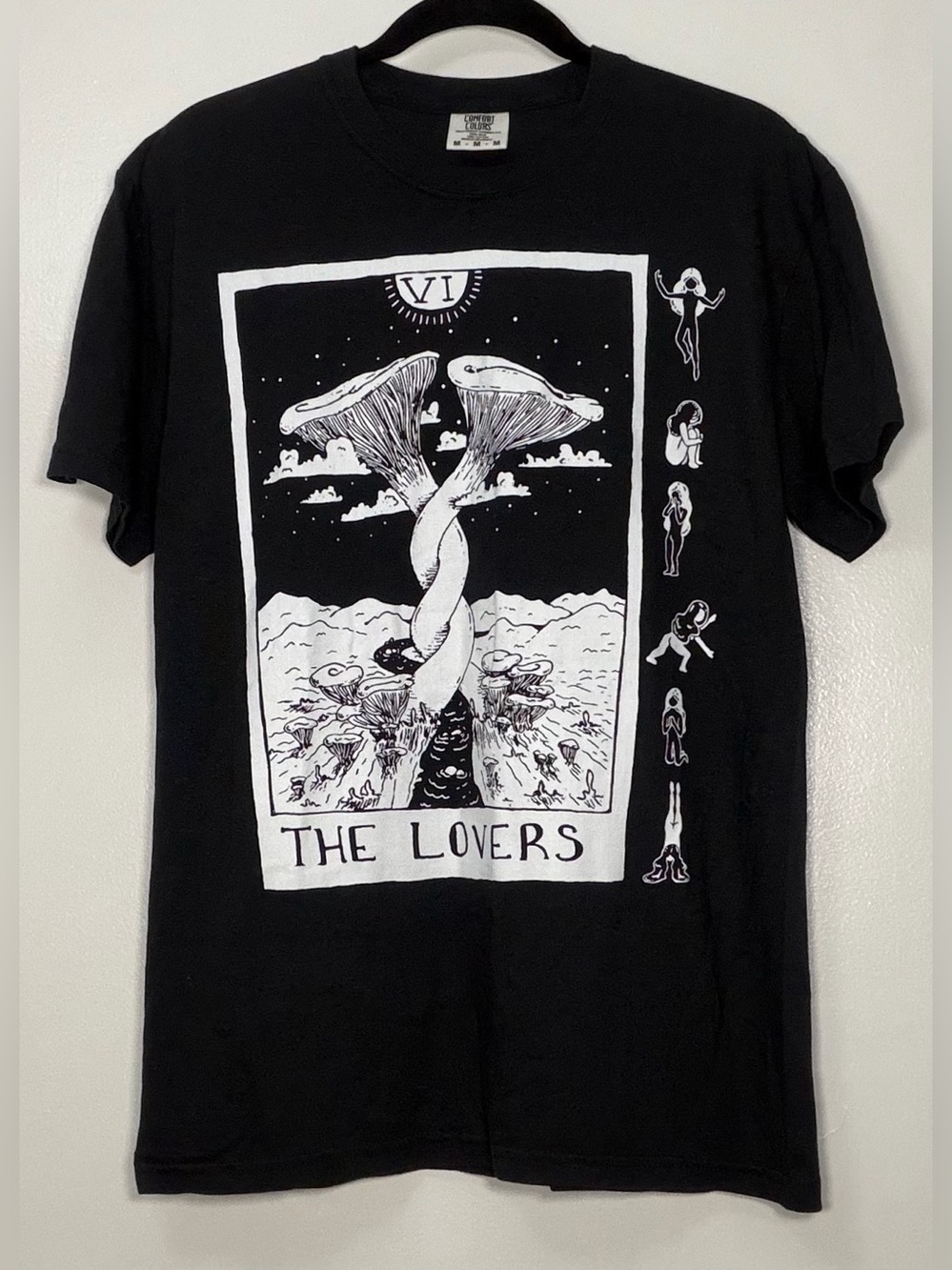 NWOT Comfort Colors Black The Lovers Tarot Graphic Tee